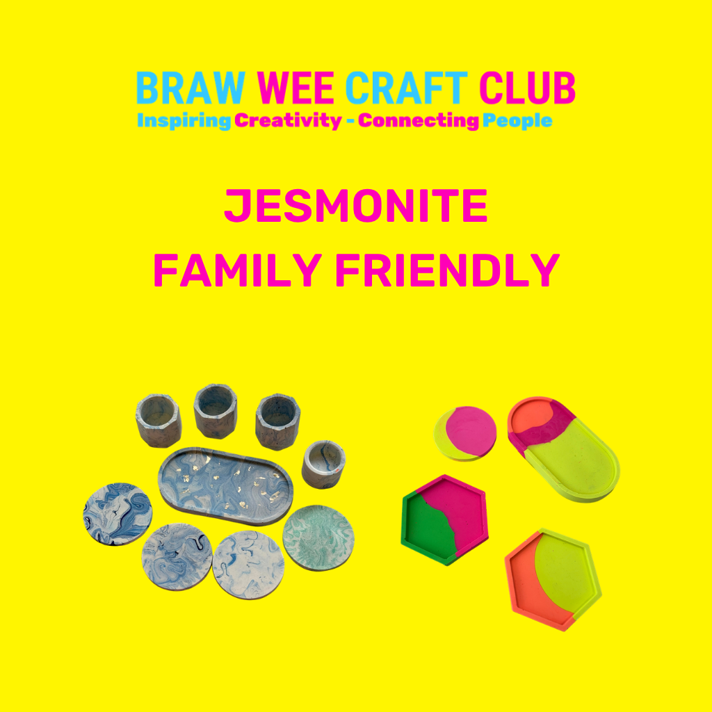 Jesmonite family friendly workshop at Braw Wee Craft Club