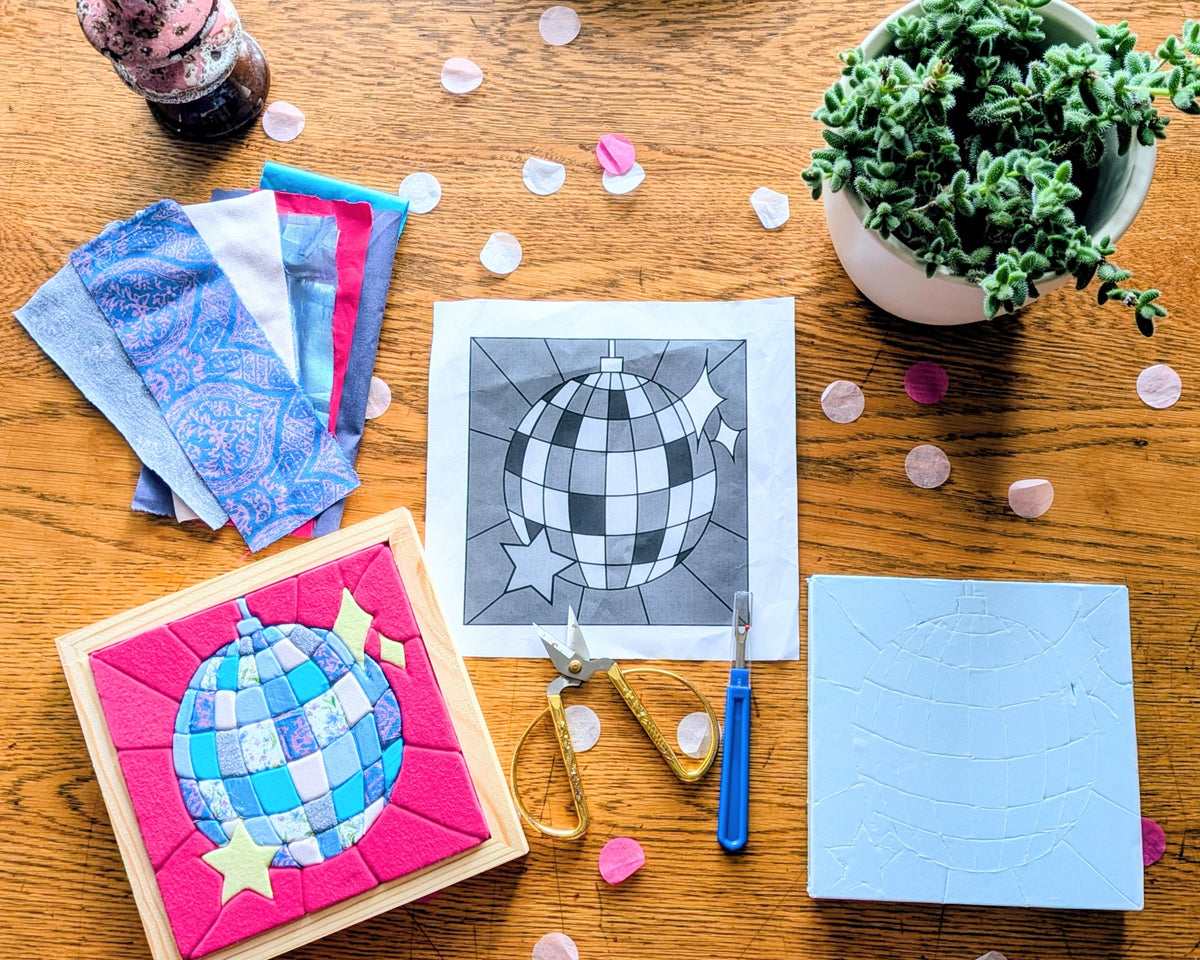 Disco Ball Kinusaiga Workshop in Glasgow | No-Sew Fabric Art with Disco Crafters Club