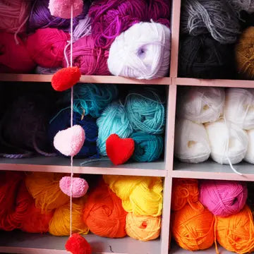 Heart Pom Pom Garland - Fat Pom Poms