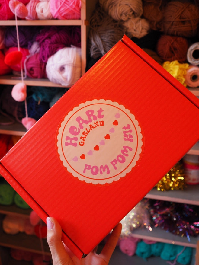 Heart Pom Pom Garland - Fat Pom Poms